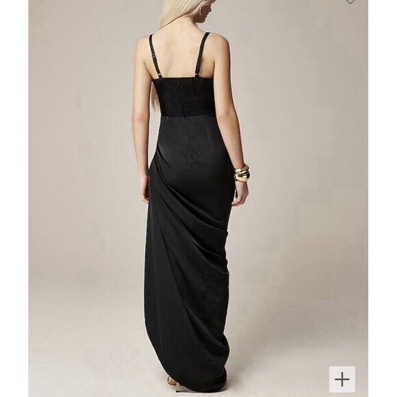 J Crew Holiday Party Slip Dress Long Maxi Black Sz 14 Large Formal Sexy NWT - Picture 3 of 9